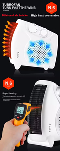 Calentador Eléctrico Portátil PTC con Control de Temperatura, 2 Ajustes, Protección contra Sobrecalentamiento, Control Remoto, Clase de Eficiencia Energética - Product Image 6