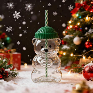 Nuova Tazza con Cannuccia a Forma di Orso 2025, Simpatiche Tazze da <span class=keywords><strong>Caffè</strong></span> in <span class=keywords><strong>Vetro</strong></span> 500ml-600ml Riutilizzabili dal <span class=keywords><strong>Design</strong></span> Moderno per Casa, Ufficio e Regali - Product Image 3