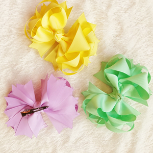 Lazos de cinta de grogrén sólidos de 4.5 pulgadas para niñas, con pinzas de cocodrilo, accesorios para el cabello para bebés. - Product Image 6