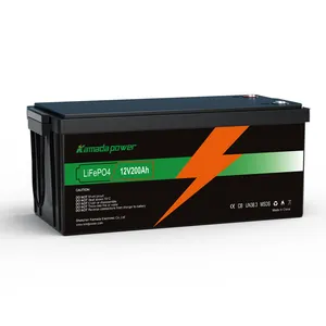 Kamada 12V Lithium Batterij Lifepo4 100ah 200ah 300ah 400ah Batterij Pack Voor Zonnestelsel Rv Elektrische Auto
