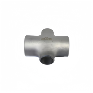 Raccord réducteur quatre voies en acier inoxydable soudé bout à bout - Raccord de tuyauterie industrielle - Utilisé dans les conduites de traitement des eaux chimiques - Product Image 3