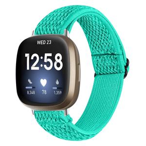 Accessoires de bracelet à boucle en métal réglable en tissu de <span class=keywords><strong>sport</strong></span> pour <span class=keywords><strong>Fitbit</strong></span> Versa 3/<span class=keywords><strong>Sense</strong></span> Bracelet de <span class=keywords><strong>montre</strong></span> élastique en Nylon - Product Image 2