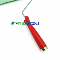 Couverture de rouleau de peinture polyester pratique décorative personnalisée avec nouvelle poignée en plastique rouge