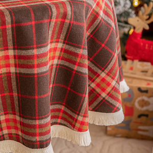 <span class=keywords><strong>2025</strong></span> Chất Lượng Cao Phong Cách Bắc Âu Giáng Sinh Phòng Khách Bàn Trang Trí Cổ Điển Vuông Màu Đỏ Màu Xanh Lá Cây Sọc Sọc Khăn Trải Bàn - Product Image 6