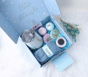 Juego de Baño de Vidrio Ecológico Color Azul Cielo, Regalos para Mujeres, Empaque Personalizado al por Mayor, Cumpleaños, Hermana, Amigas, Mamá, Recuperación Pronta - Product Image 2