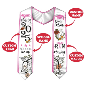Scollo a stola con testo di classe stampato con <span class=keywords><strong>Design</strong></span> di <span class=keywords><strong>laurea</strong></span> personalizzato per scuola infermieristica ha rubato il nastro di raso scialle - Product Image 6