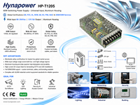 Fuente de Alimentación Conmutada OEM/ODM de 60W, Entrada 90-264Vac, Salida 12V/5A, UL508 CE FCC, para Distribución de Energía en Gabinetes, Hynapower HP-T1205