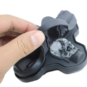 Molde de silicona 3D con forma de calavera para cubitos de hielo y pasteles, con embudo transparente, 10 cavidades, para whisky, cócteles y zumos - Product Image 3