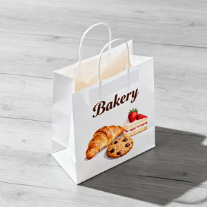 Bolsas de Papel Kraft Reciclables Personalizadas, Biodegradables, Marrones y Blancas, con Asas Retorcidas, Impresas con su Propio Logotipo - Product Image 4