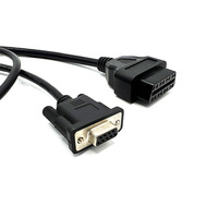 Arnés de extensión de comunicación OBD2 a DB9 9Pin RS232 Fabricantes de cables y mazos de cables personalizados para pruebas Automotrices