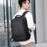 Sac à dos unisexe imperméable en tissu Oxford avec fermeture éclair géométrique, compartiment pour ordinateur, idéal pour les voyages d'affaires, le bureau, l'université et les étudiants, en polyester