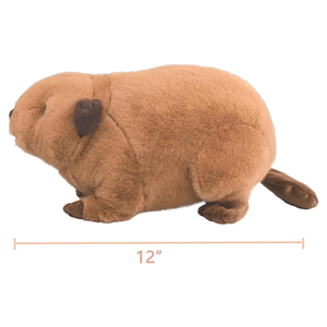 ของเล่นตุ๊กตาสัตว์น่ารักรูปอุ้งเท้าสัตว์เหมือนจริงหางนิ่มตาพลาสติกมันวาวสีน้ำตาลอ้วน - Product Image 2