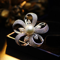 Broche à broche élégante pour femme, Design Floral, vente en gros