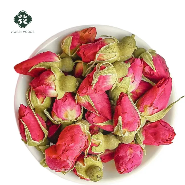 factory wholesale bulk natural eatable dried rose buds blooming tea promote detox dried pink rose bud flowers for tea