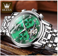 Montre de luxe OEM 6607 avec logo personnalisé, montre mécanique pour homme, montre-bracelet classique à phases lunaires, automatique, mode masculine