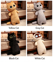Z Wholesale Grande taille, adorable coussin long en peluche en forme de chat, super doux, motif dessin animé, coussin de sommeil pour chaton, pour enfants et filles