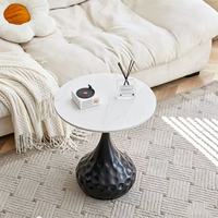 Table basse/table d'appoint ronde en marbre/pierre frittée, style artistique moderne et créatif, taille personnalisable, pour salon domestique