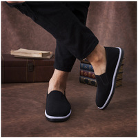 Zapatos de Lona Negros Hechos a Mano, Estilo Casual, Entresuela de PVC, Suela Exterior de PVC, Malla Elástica, Cierre Deslizante, Amortiguación, Función Antiolor
