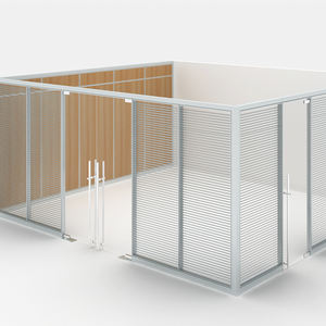 Divisórias & cubículos eretos livres do escritório com quadro de alumínio, solução moderna da separação do escritório do projeto do acento de madeira - Product Image 4