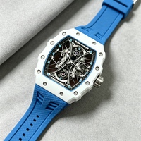 Hochwertige Tourbillon-Design Sportliche Mechanische Uhr für Herren mit 19mm Keramikband und 50m Wasserdichtigkeit