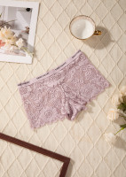 En stock – Lot de 6 culottes sexy en dentelle transparente pour femme, avec imprimé lettres, style boxer et shorty
