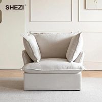 SHEZI blanc canapé simple fauteuil meubles de maison modernes salon inclinable 1 place canapé tissu doux fauteuil canapé