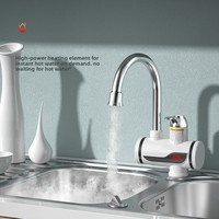 Robinet d'eau chaude électrique instantané avec affichage numérique, double usage eau chaude/froide, chauffage rapide en trois secondes, 3000W, ABS, utilisation extérieure