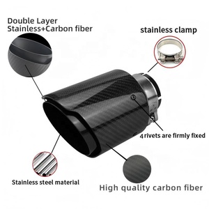 Sortie d'Échappement Type Akrapovič Premium en Acier Inoxydable et Fibre de Carbone Poli Miroir, Pots d'Échappement de Luxe - Product Image 2
