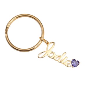 Colgante personalizado de acero inoxidable grabado con nombre en inglés, de gran venta transfronteriza, y llavero con piedra de nacimiento. - Product Image 5