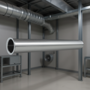 Tubo de escape recto de 32 mm de diámetro con brida para piezas de sistemas HVAC - Product Image 2