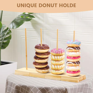 2026 support <span class=keywords><strong>de</strong></span> support <span class=keywords><strong>de</strong></span> beignet chaud en bois Bagel support <span class=keywords><strong>de</strong></span> beignet affichage Table à Dessert 4 chevilles bois beignet empileur <span class=keywords><strong>tour</strong></span> supports pour douches nuptiales - Product Image 6