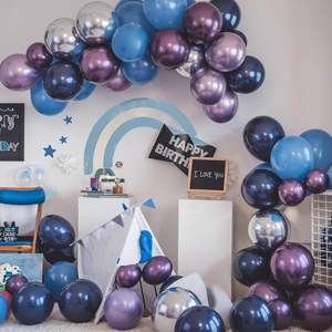 Ballons métalliques bleu galaxie et violet, ballons imprimés étoiles, décorations de fête sur le thème de l'espace pour fête d'anniversaire d'astronaute - Product Image 6