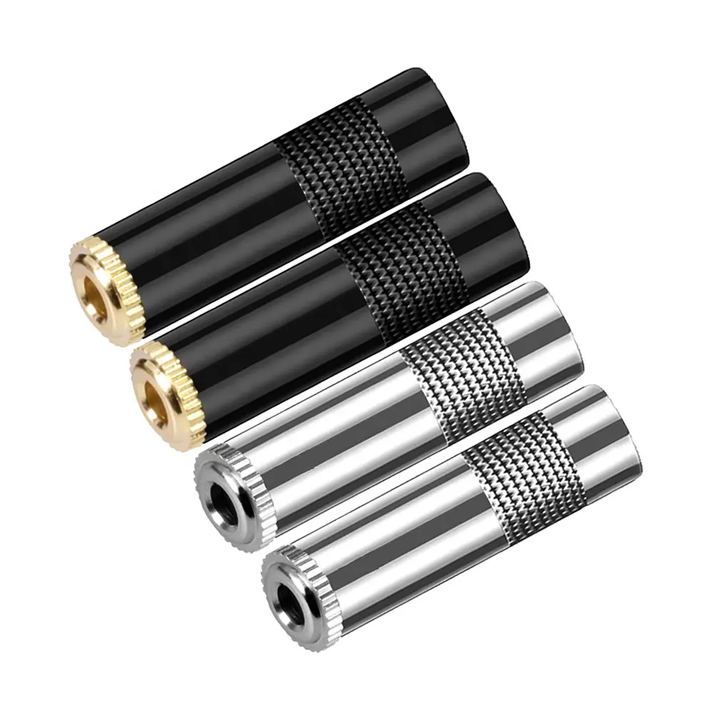 Audio 3.5MM Jack 3 Poles Stereo Female Connector 1/8 "Jack 3.5MM kabel Connector Silver & Black verfügbar