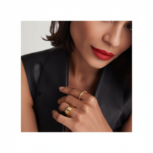 แหวนผู้ชายสไตล์โบฮีเมียนสุดโรแมนติกจาก Boa Fine Jewelry ประดับด้วยหินธรรมชาติ ดีไซน์เกลียว พร้อมเคลือบโรเดียม เครื่องประดับผู้ชายสุดโรแมนติก - Product Image 1