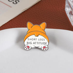Pin Enamel Lunak Motif Anjing Corgi Berkaki Pendek dan Berwibawa Besar untuk Promosi Toko Hewan Peliharaan dan Souvenir Pesta Anjing - Product Image 5