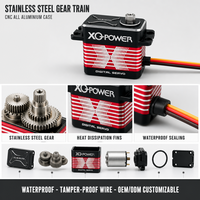 Servomoteur XQ-BLS8125D 25 kg, numérique sans balais, étanche, engrenages en acier inoxydable, boîtier en aluminium CNC, 8,4 V, pour UAV