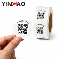 Rouleau d'autocollants personnalisés durables et écologiques, étiquettes de code QR, codes-barres à données variables, adhésifs imperméables pour emballages de boîtes de vente au détail