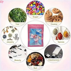 Y Y bolsas mylar holográficas transparentes personalizadas resellables ziplock pequeñas a prueba de olor para empaques plásticos - Product Image 5