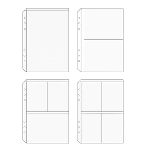 <span class=keywords><strong>A5</strong></span> chất kết dính Túi 6 lỗ zipperless chất kết dính tay áo đa túi rõ ràng PVC Chất kết dính chèn tiền mặt phong bì photocard bảo vệ - Product Image 1