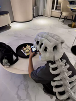 Costume d'exosquelette de dinosaure Tyrannosaurus Rex avec chapeau et broderie 3D, 100% coton, unisexe pour enfants, cadeau d'anniversaire