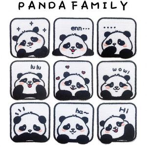 Iron-On Self-Sticker Embroidered Cute Panda Fabric PVC <b>Bag</b> Patches for Clothes <b>Bags</b> <b>Hats</b> Decoration - Product Image 2