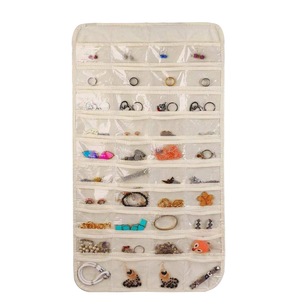 Type de crochet pochette à bijoux <span class=keywords><strong>sac</strong></span> de rangement double face 80 poches <span class=keywords><strong>porte</strong></span> murale organisateur de rangement boucles d'oreilles collier magasin de bijoux <span class=keywords><strong>sac</strong></span> suspendu - Product Image 3