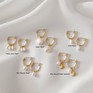 Produttore di gioielleria raffinata personalizzata orecchini di perle da donna in argento Sterling 925 placcato oro 14K 18K all'ingrosso