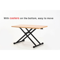 Table basse multifonctionnelle à plateau relevable, design extensible et surélevé pour salon de petite surface