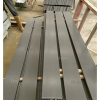 Escaliers extérieurs antidérapants en granit basaltique noir, marches en pierre naturelle de granit basaltique, prix des escaliers en granit