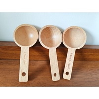 Cuillère doseuse multifonctionnelle en bois de hêtre écologique de 10 ml pour sel de bain, bonbons, épices, cuillère en bambou pour le camping