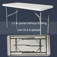 Table et chaise pliante en plastique avec pieds pliants en métal Mobilier d'extérieur de plage en plastique bon marché en gros