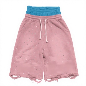 Custom Knitted Polyester/Cotton Sweatsuit Track Short Set <b>Summer</b> Two Piece Windbreaker Tracksuit Hoodie Shorts <b>Jacket</b> Quick <b>Men</b> - Product Image 2