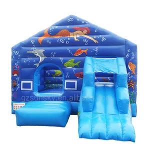Hot design baby bouncer 1 piece inflatable blue castle bouncer for sale