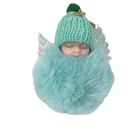 Porte-clés pendentif en fourrure de lapin pour dormir, joli accessoire de voiture, nouveau design,